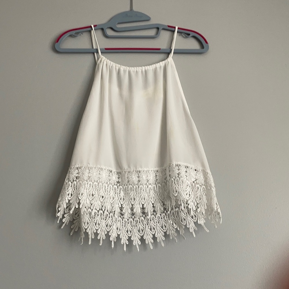 White lace tank top